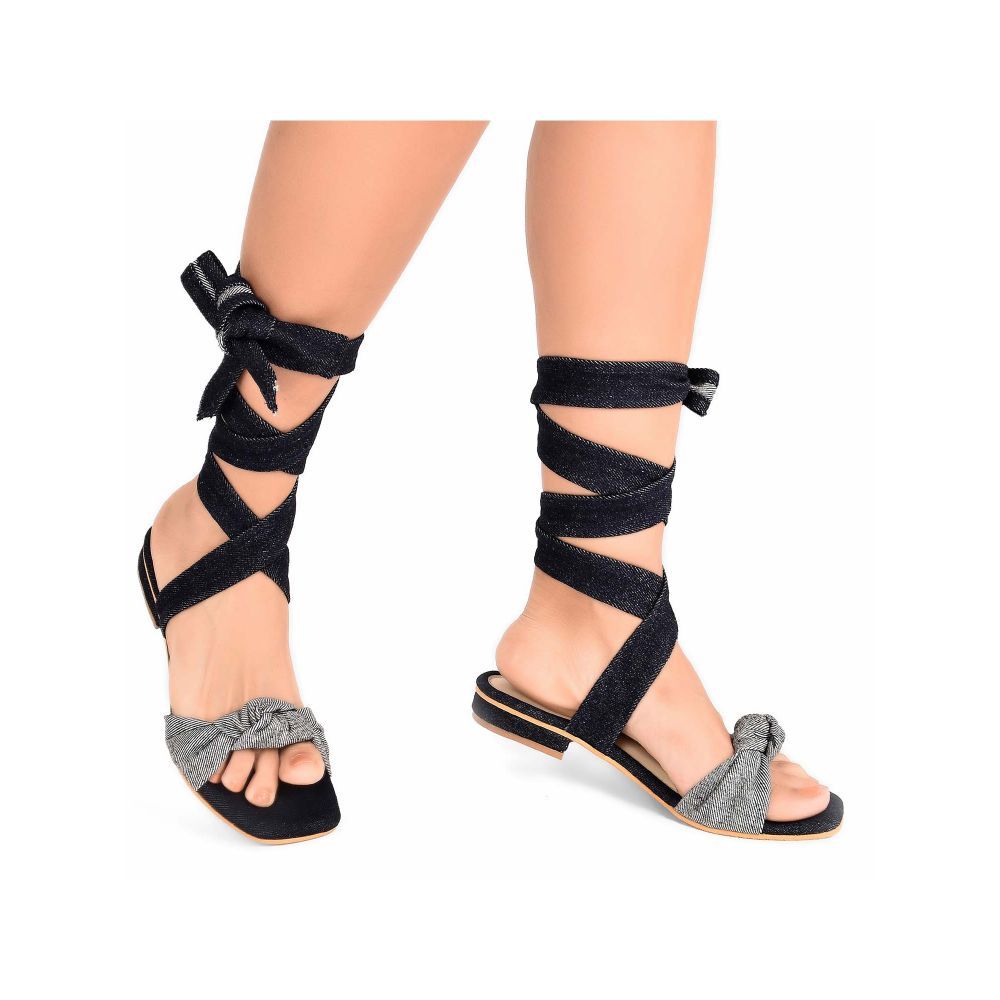 Sole House Plain Denim Tie Up Flats Buy Sole House Plain Denim Tie Up