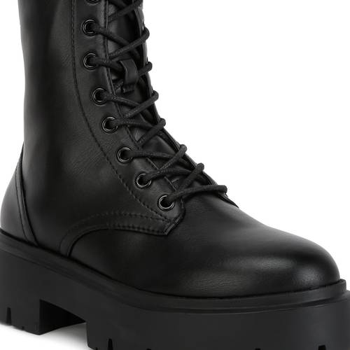 ankle boot report block heel combat boot