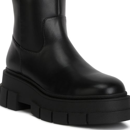 Buy London Rag Black Chunky Platform Knee Length Boots Online