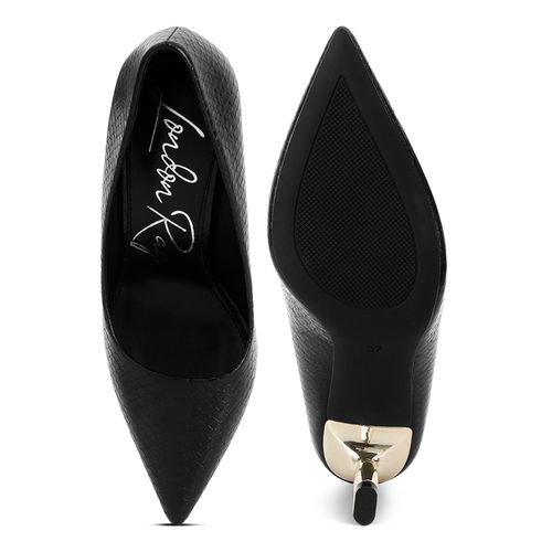 Buy London Rag Black Snake Print Fantasy Heel Pumps Online