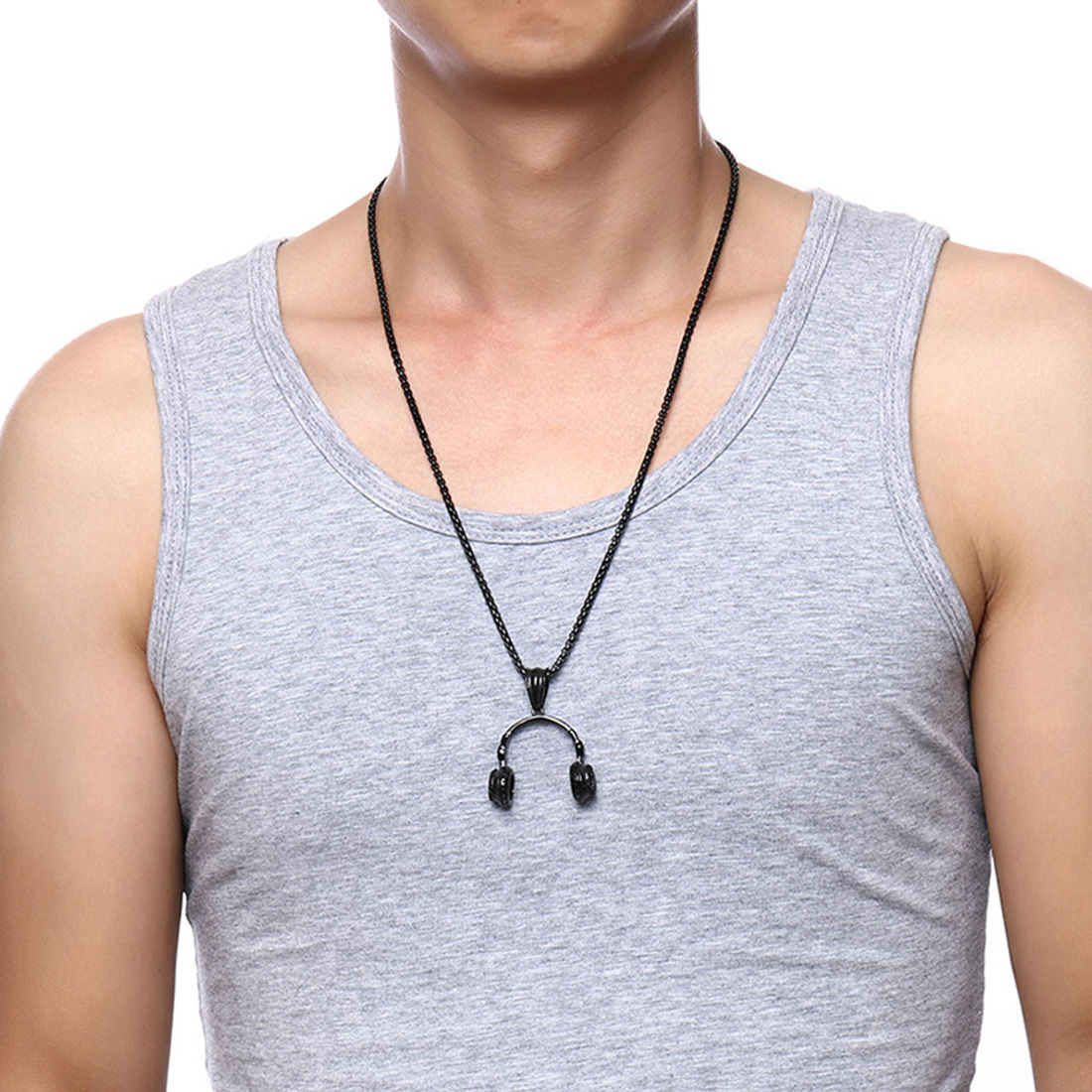 Peora Stainless Steel Microphone Earphone Pendant Necklace (PX9P12