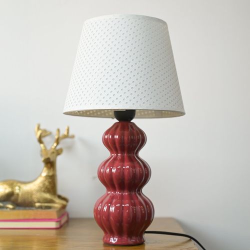 Voncasa Stylish Cheery Red Table Lamp For Living Room Bedroom Diwali Christmas Decoration