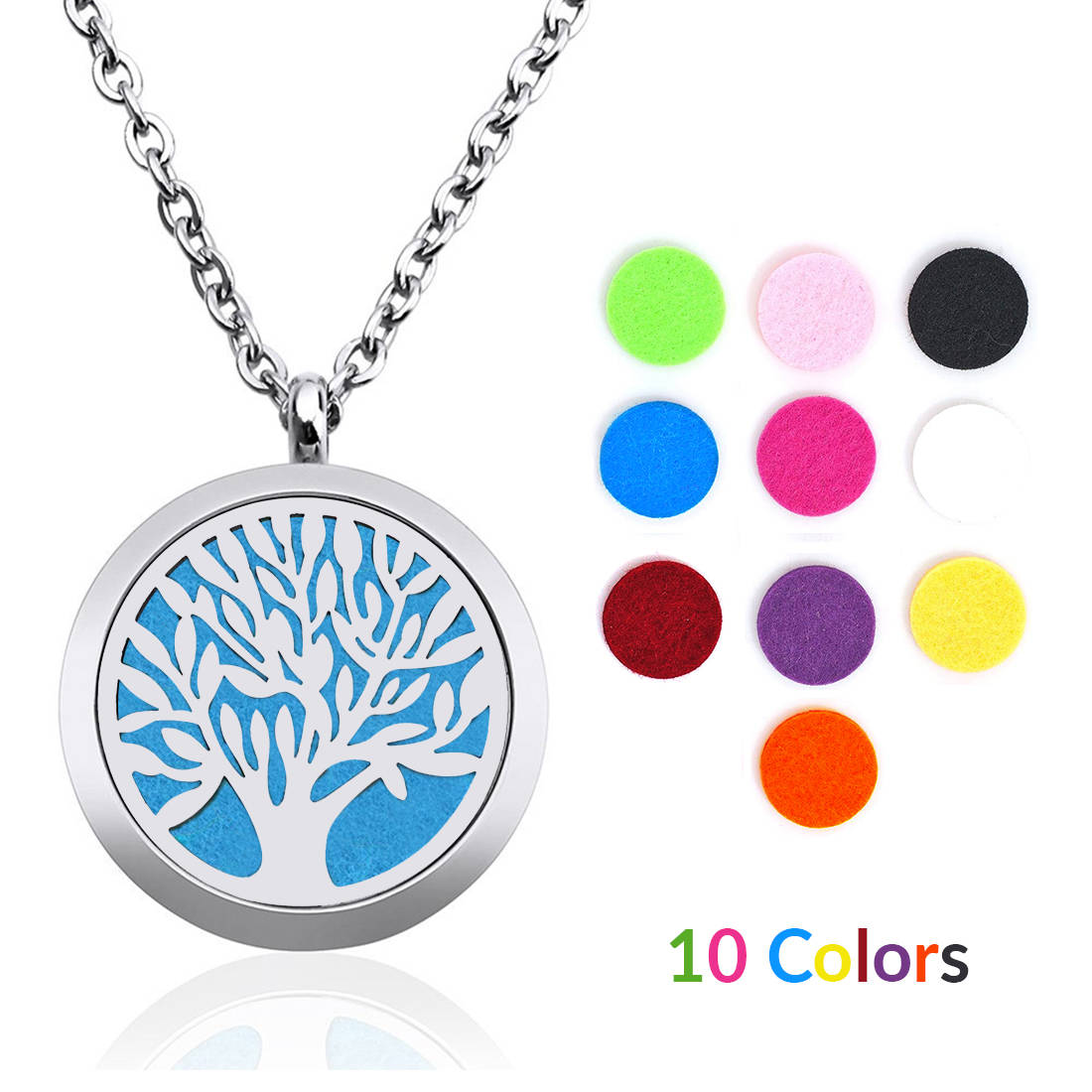 Buy Peora Stainless Steel Tree of Life Locket Pendant with 10 Refill ...