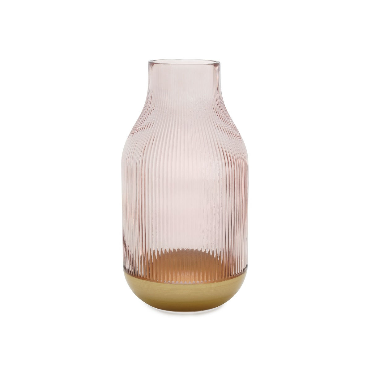 Buy Pure Home + Living Iris Purple Ribbed Glass Vase Online