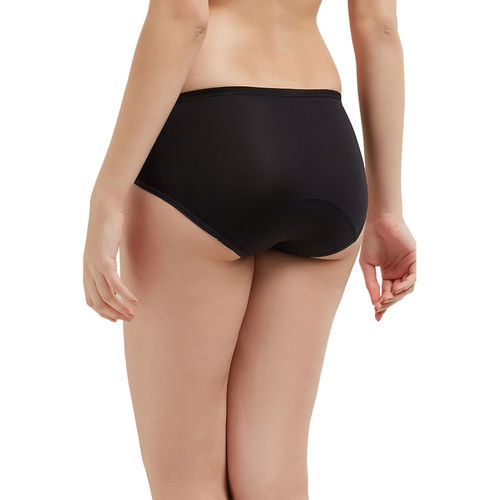 Buy Hygieni Mid Waist Full Coverage Day Period Panty - Black Online