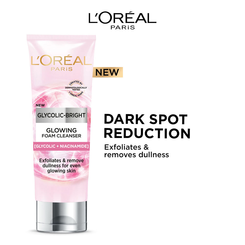 L'Oreal Paris Glycolic Bright Daily Foaming Face Cleanser With Glycolic Acid For Dull Skin