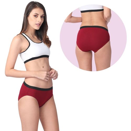 Buy Adira Modal Cotton Panties Womens Underwear Super Soft Cotton - Pack Of  3 - Maroon & Dark Pink Online