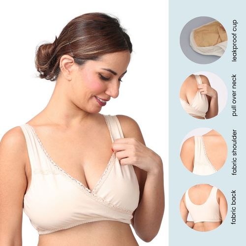 Buy Morph Maternity Pack Of 3 Leak-Proof Sleep Nursing Bras - Nude Online