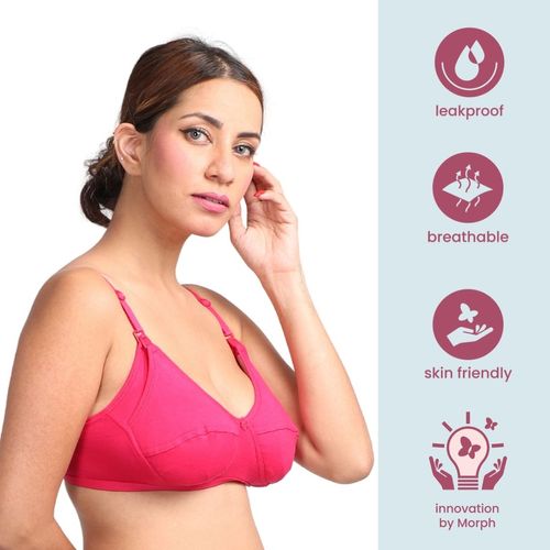 Buy Morph Maternity Pack of 2 Leakproof Nursing Bras - Dark Pink Online