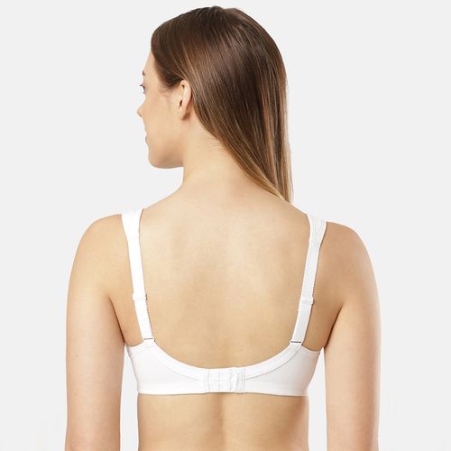 Buy Women's Wirefree Padded Super Combed Cotton Elastane Stretch Full  Coverage Plus Size Bra with Broad Wings - White FE78
