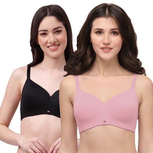 Buy SOIE Full Coverage Polyamide Spandex Padded Non Wired Ultra Soft Bra  (Pack of 2) Online