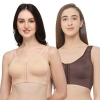 Buy SOIE Non Padded Non Wired Lounge Bra with Removable Cups-Pack of  2-Multi-Color online