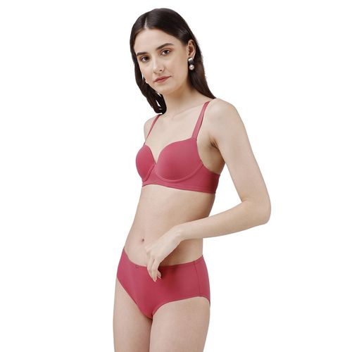 Full coverage Padded Non-wired Seamless Bra with Medium coverage brief –  SOIE Woman