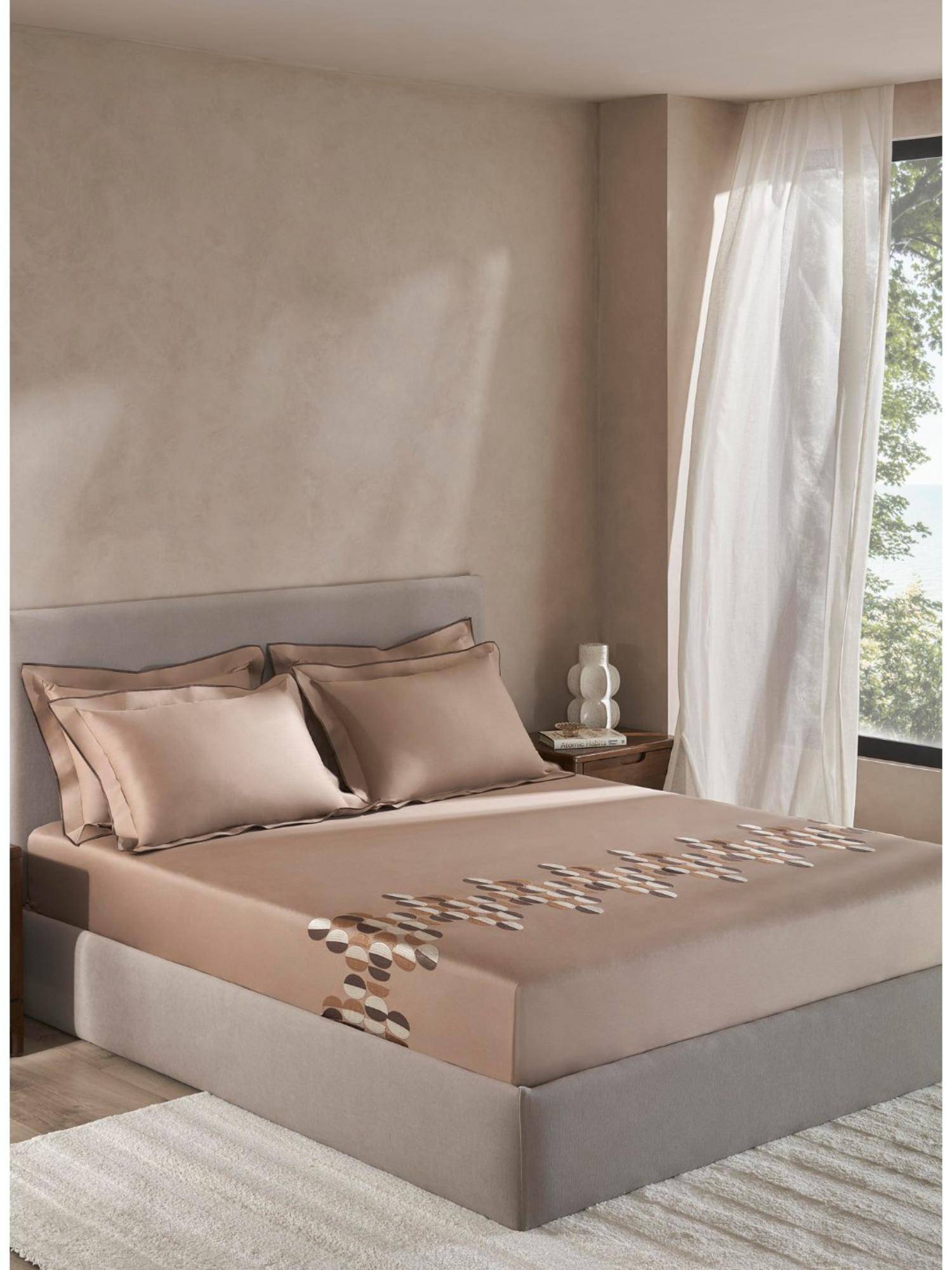 SANSAAR A D'DECOR BRAND LIVE CONSCIOUSLY Driftwood Soft Bed Sheet with 2 Pillow Covers (King)