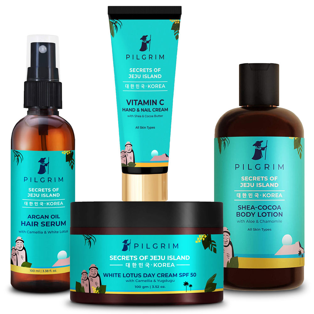 Pilgrim Korean Beauty Moisturising Day Cream + Hand & Nail Cream + Body