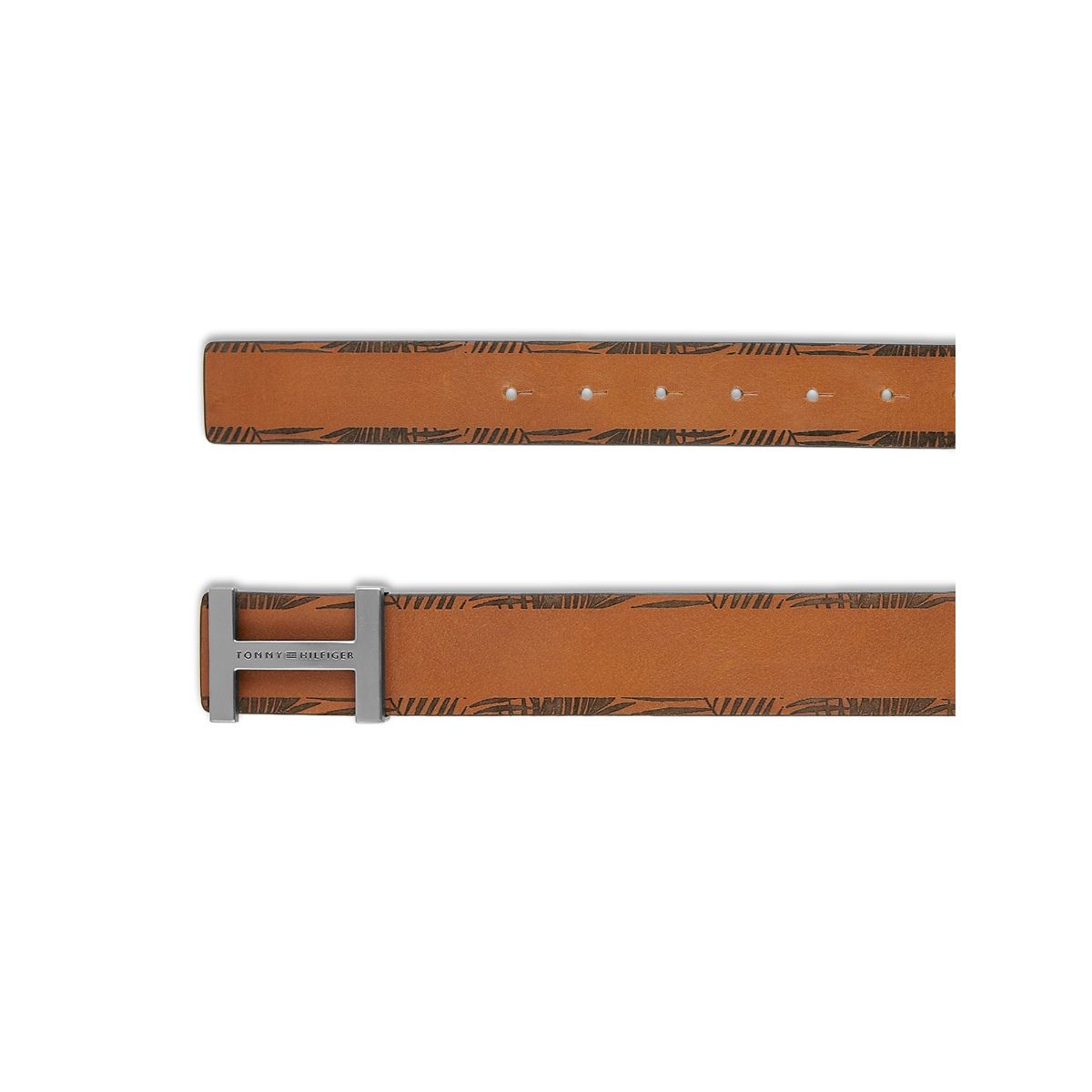 Tommy Hilfiger Paige Reversible Mens Leather Belt Lazer Cut Tan-Black ...