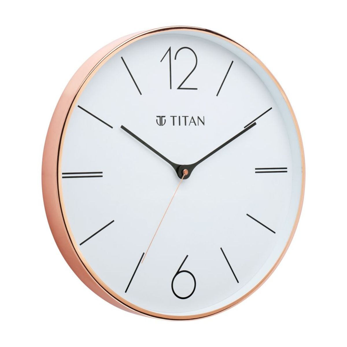 Titan Contemporary Rose Gold Wall Clock With Silent Sweep Technology