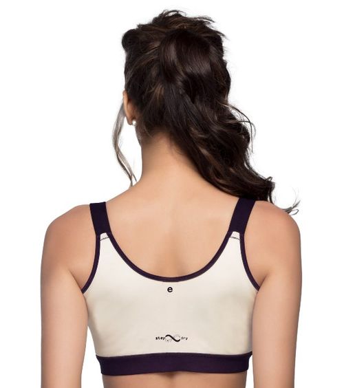 Enamor SB14 High Impact Sports Bra - Removable Pads Wirefree Front Zipper -  Graphite 34B