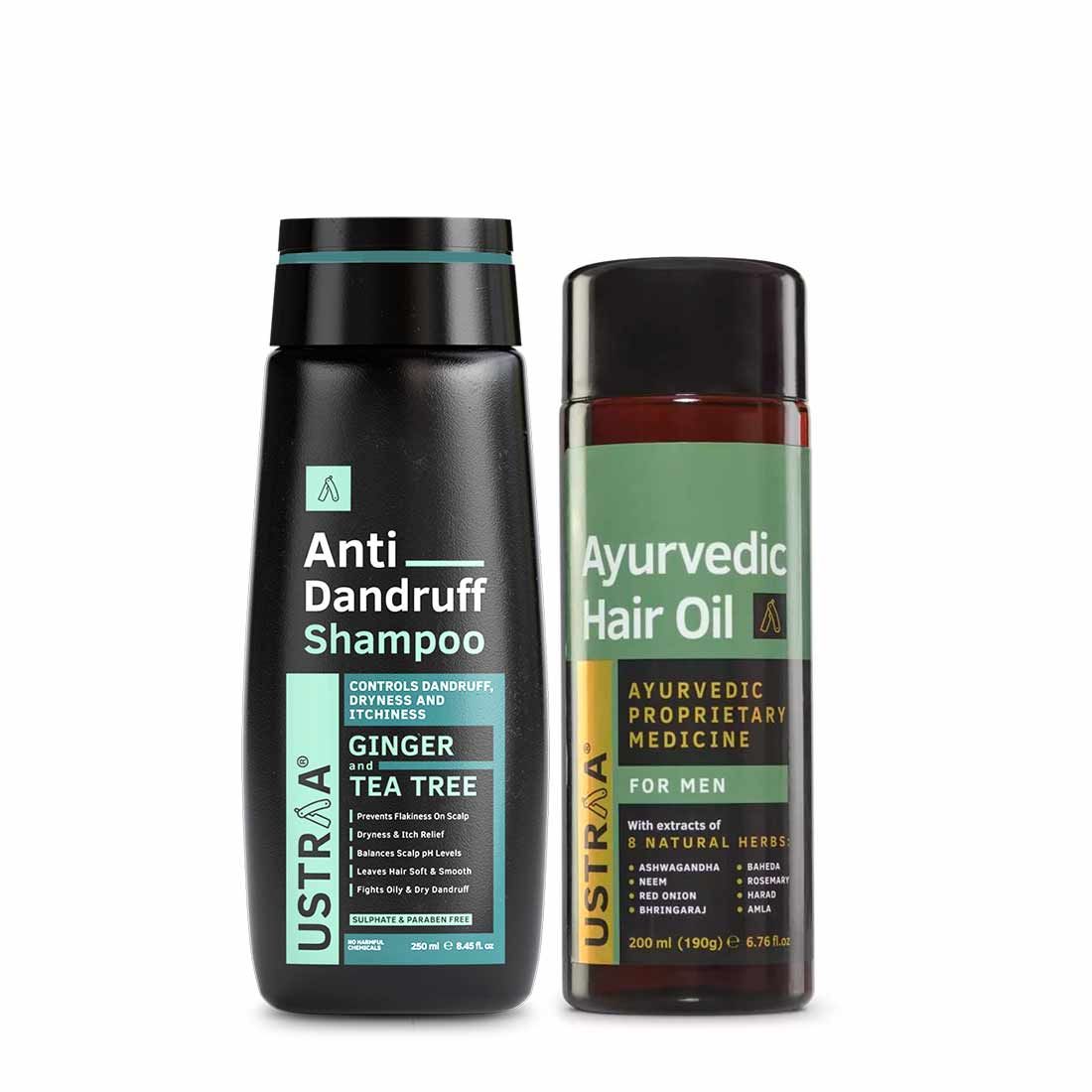 Ustraa Ayurevdic Hair Oil & Anti-Dandruff Shampoo