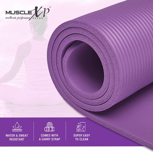Buy MuscleXP Yoga Mat (10 mm) Extra Thick NBR Material for Men and