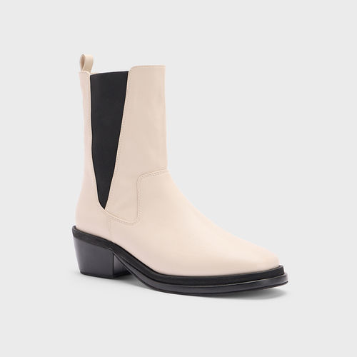 IYKYK by Nykaa Fashion Cream Solid Round Toe Chelsea Boots (EURO 40)