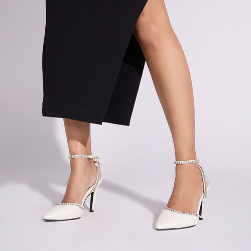Buy IYKYK by Nykaa Fashion Off White Rhinestone Pointed Toe