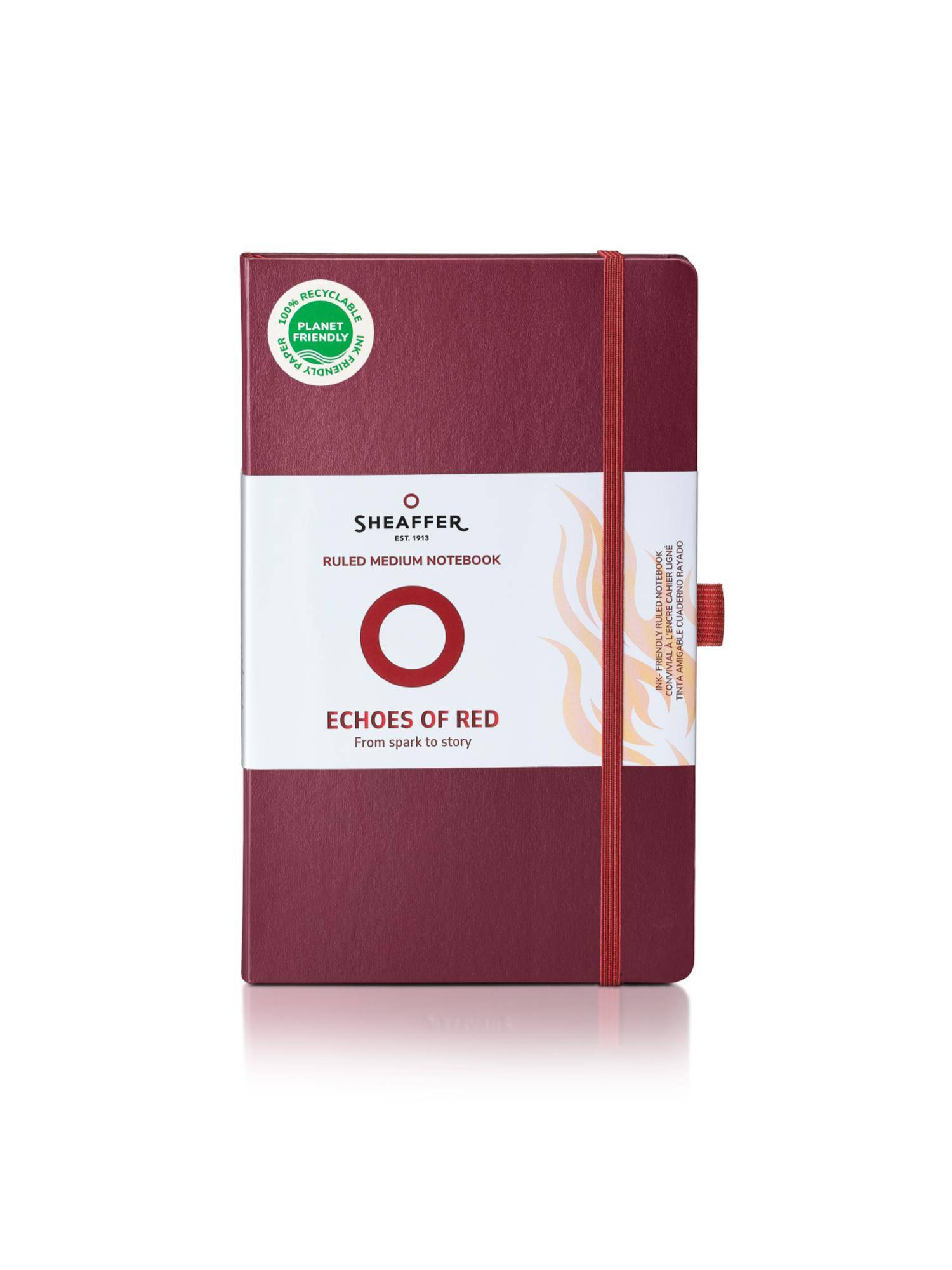 Sheaffer Echoes Of Red 90 GSM Hardbound Medium Notebook - Burgundy