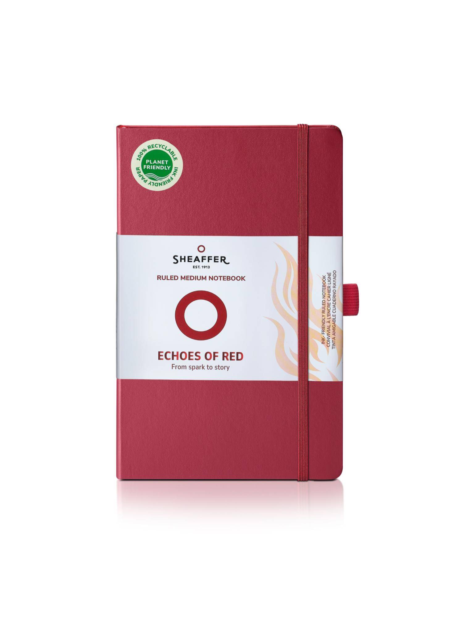 Sheaffer Echoes Of Red 90 GSM Hardbound Medium Notebook - Red