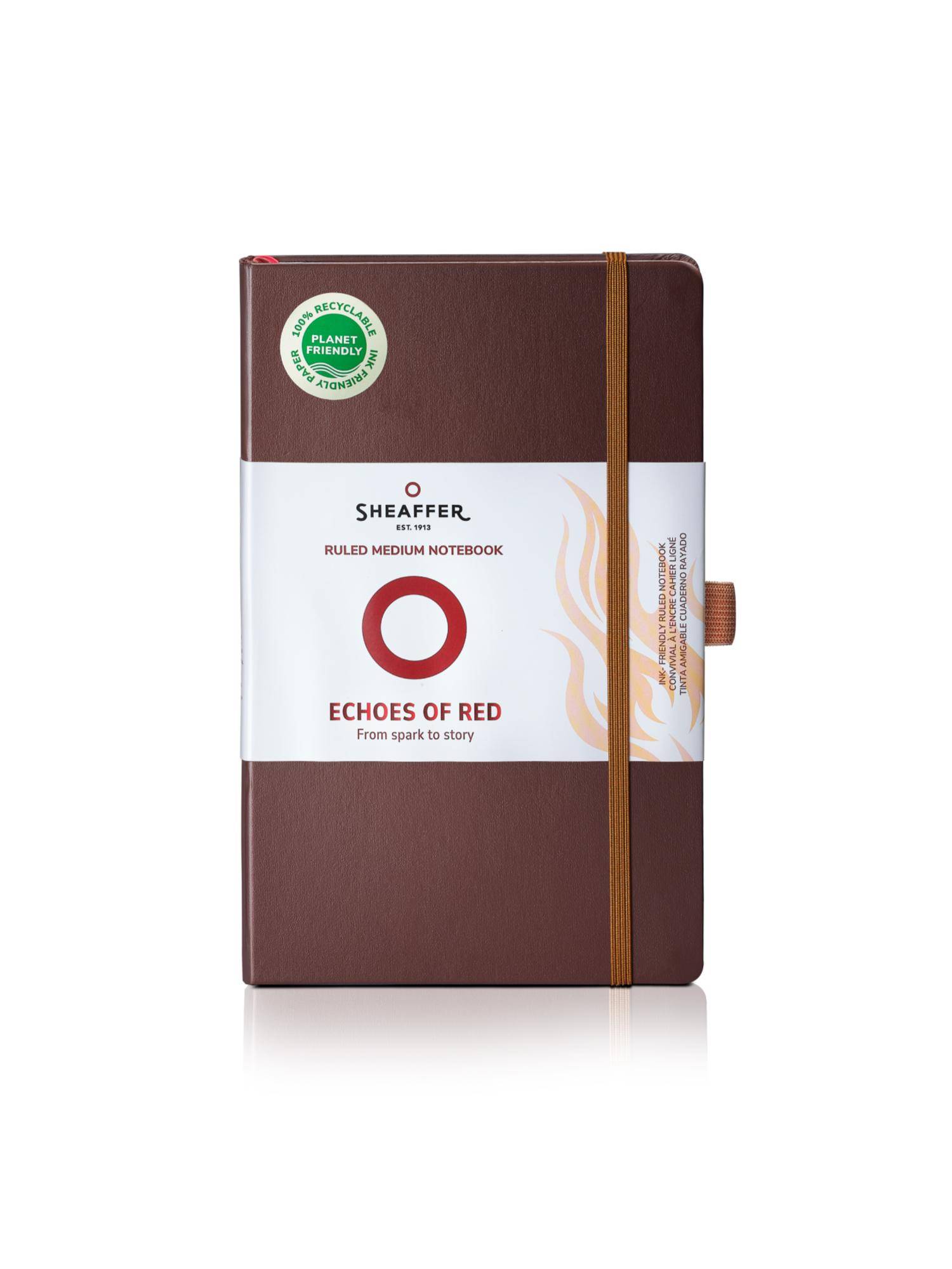 Sheaffer Echoes Of Red 90 GSM Hardbound Medium Notebook - Dark Brown