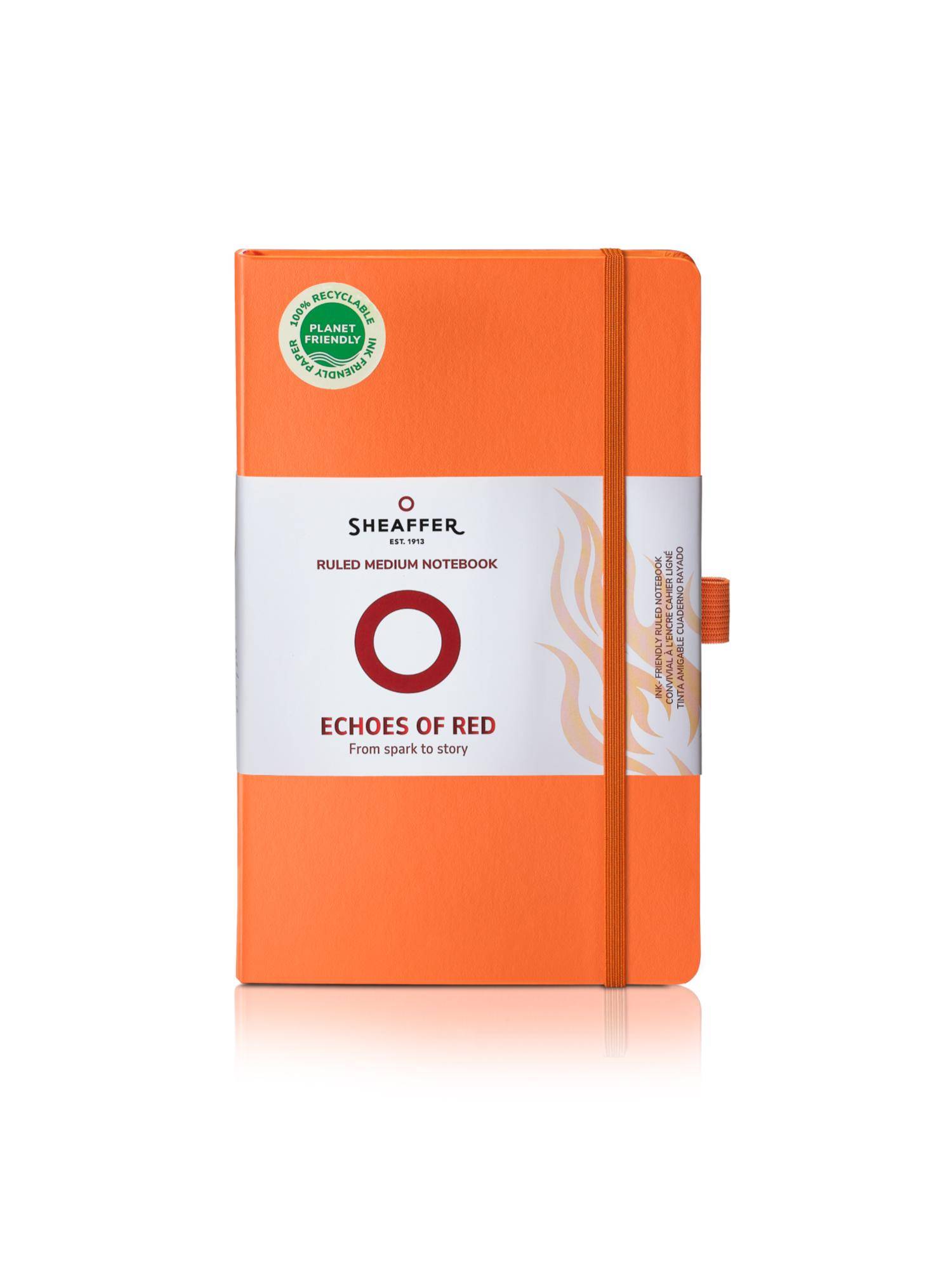 Sheaffer Echoes Of Red 90 GSM Hardbound Medium Notebook - Orange