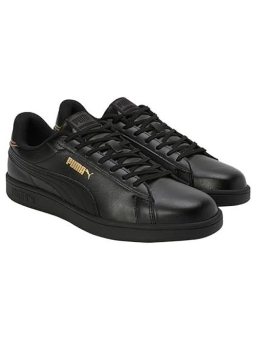 Puma Men Smash Pop Black Metallic Gold Sneakers