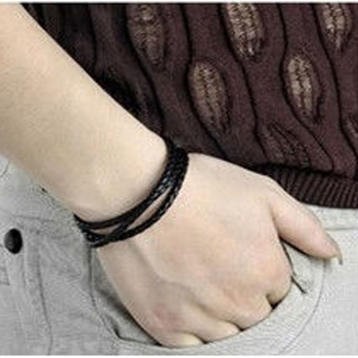 Fabula Dark Brown Braided Leather Handmade Wrap Bracelet For Men & Boys