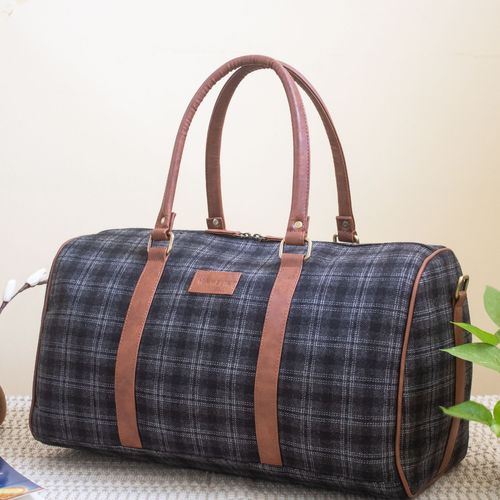 tweed duffle bag