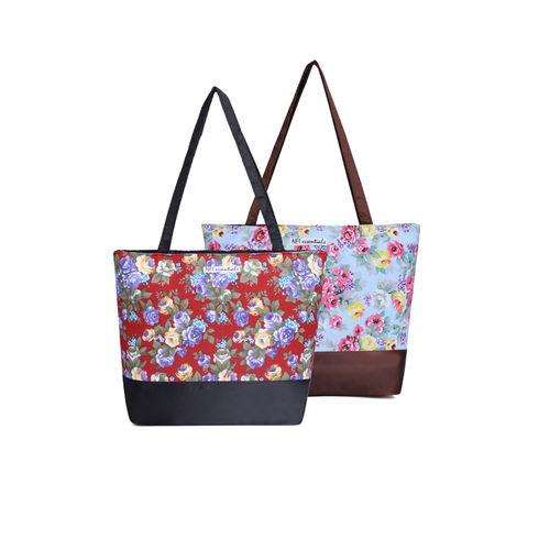 NFI essentials Tote Bag for Women with Zip, Stylish Polyester Canvas Blend  Handbag, Best for Shopping