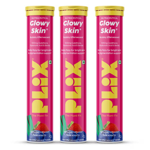 Plix Glutathione Skin Glow 45 Effervescent Tablet 500mg for Clear & Youthful Skin