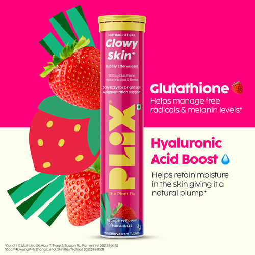Buy Plix Glutathione Skin Glow 45 Effervescent Tablet 500mg for Clear &  Youthful Skin Online