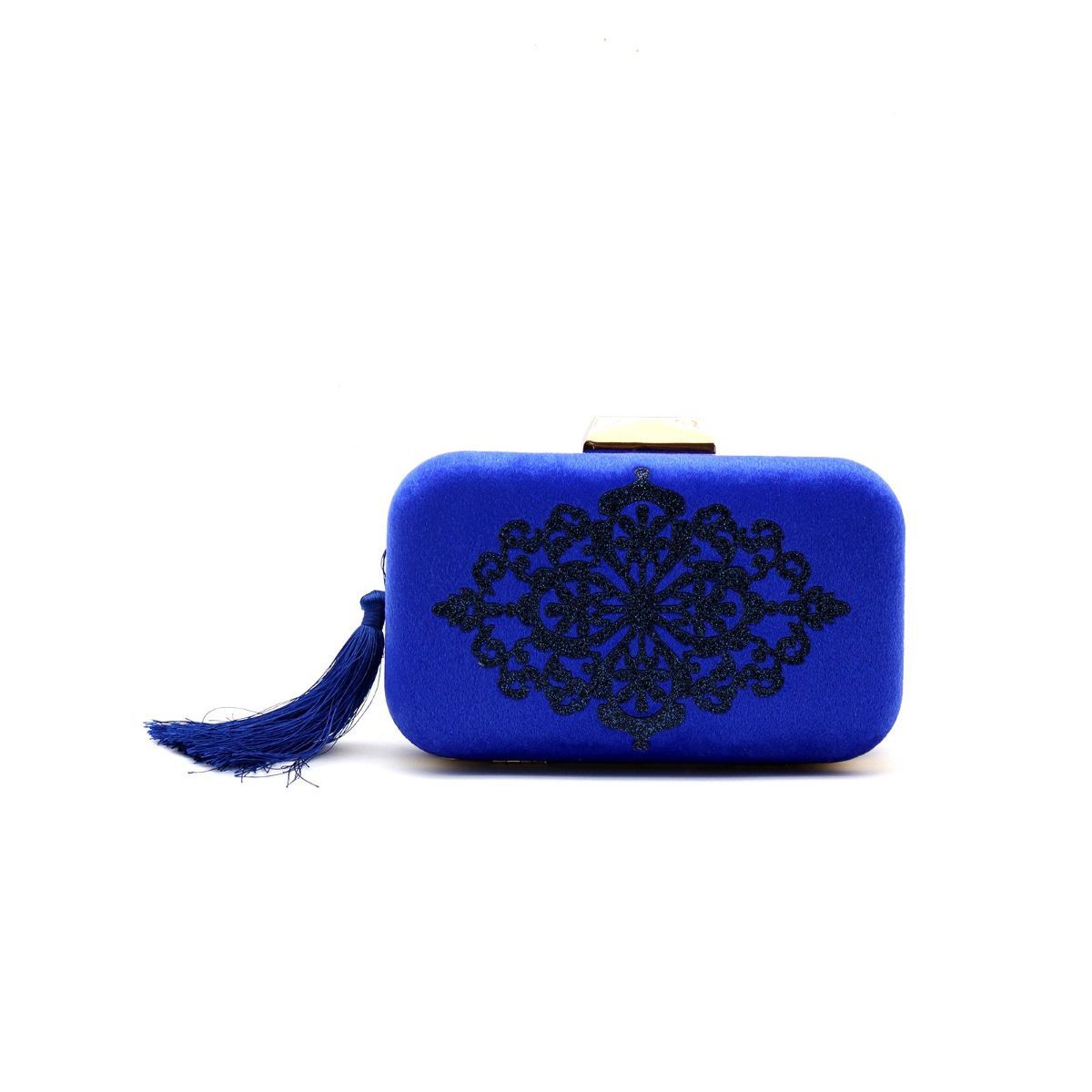 Odette Royal blue velvet clutch Buy Odette Royal blue velvet clutch
