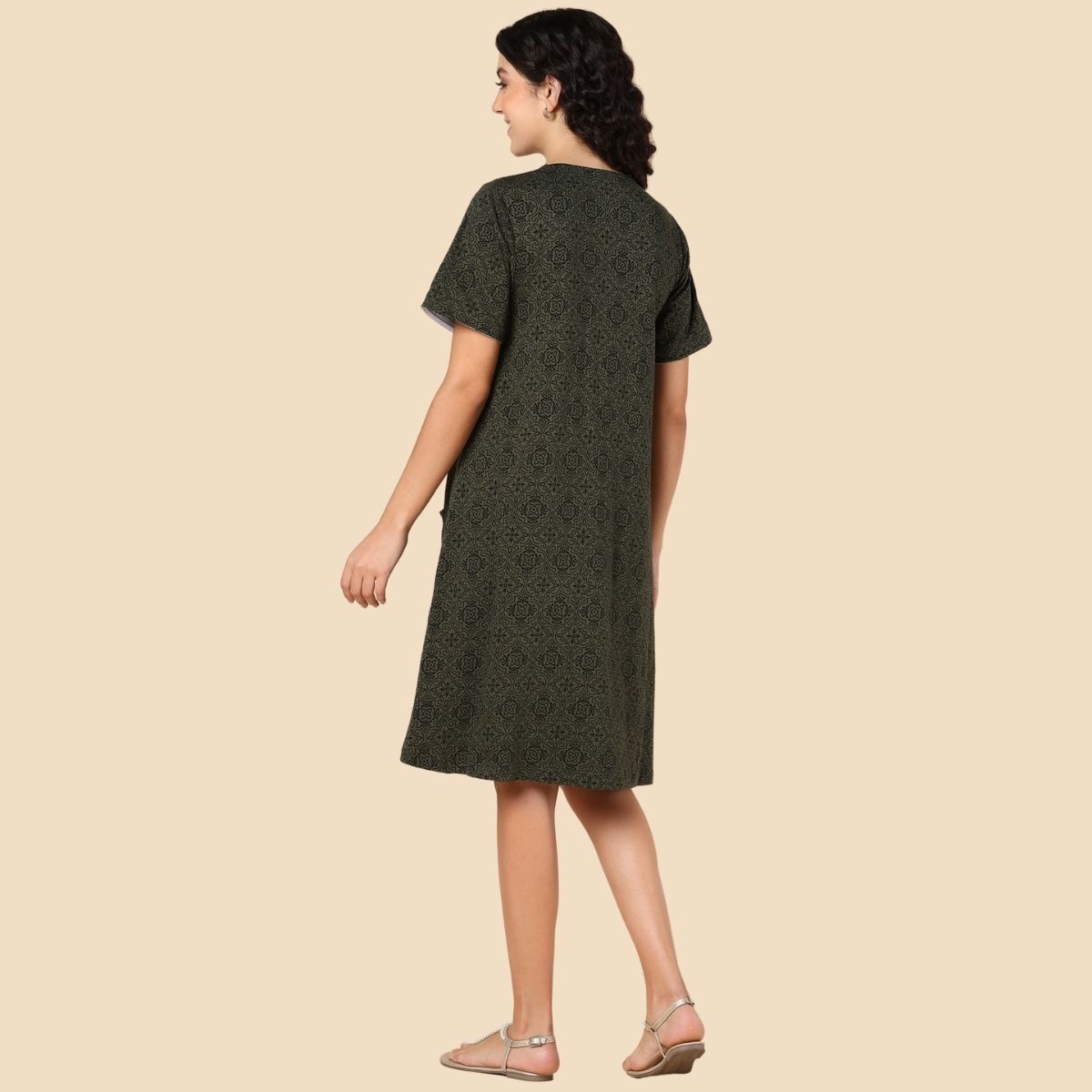 Zelena Half Sleeve Green Zipless Feeding Dress: Buy Zelena Half Sleeve ...