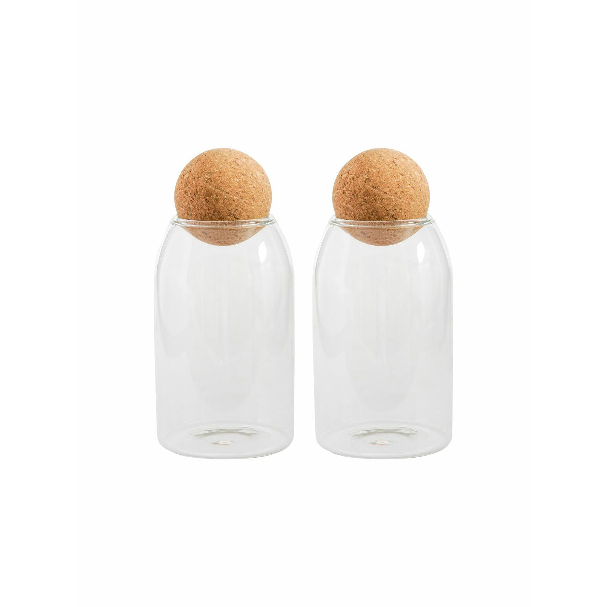 Goodhomes Glass Storage Jar With Cork Ball Lid (Set of 2) Buy