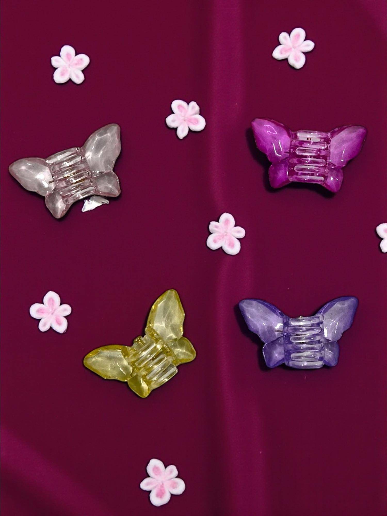 Accessher Multi-Color Stylish Butterfly Hair Claw Clips (Pack of 4)