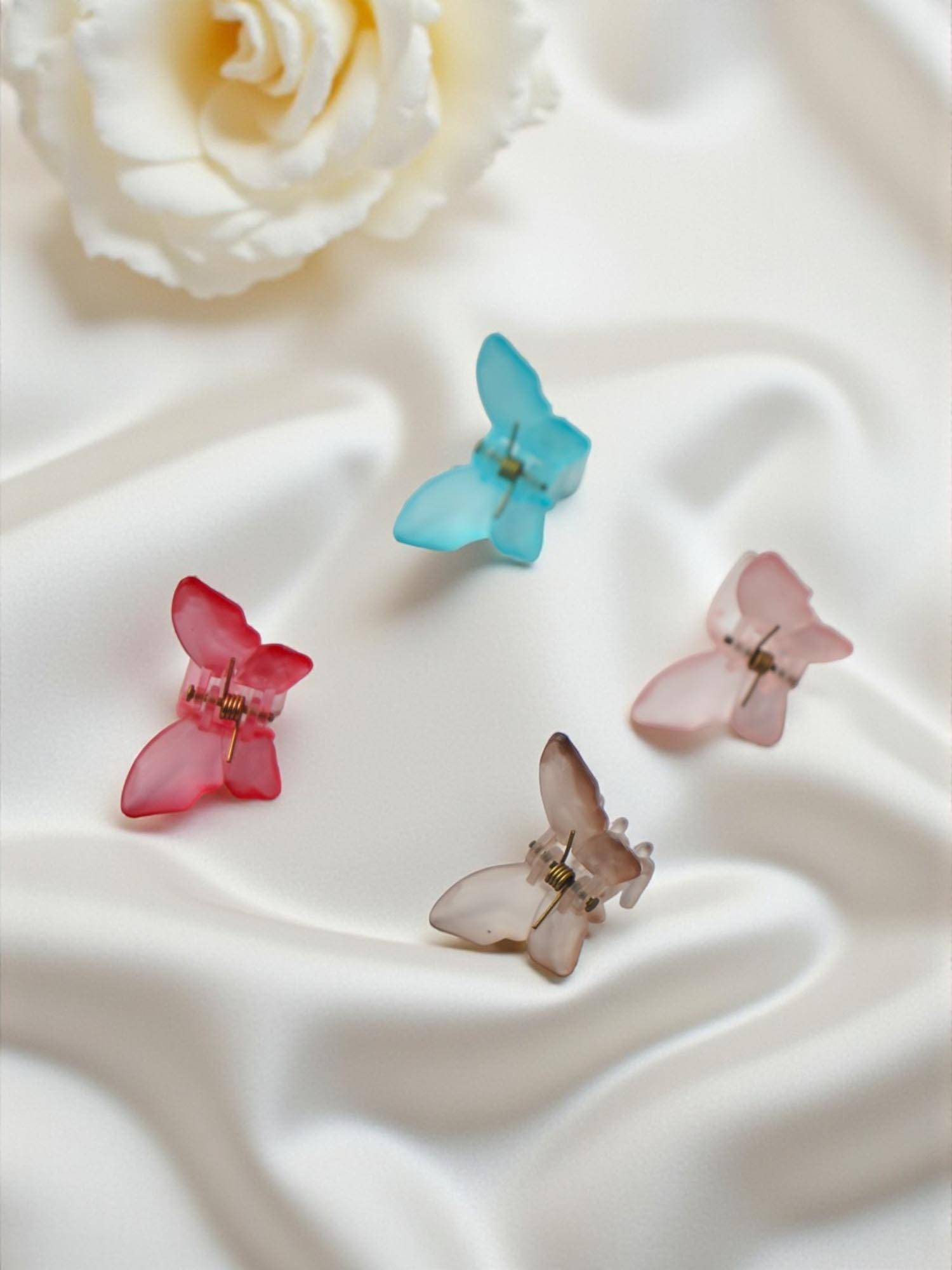 Accessher Multi-Color Butterfly Hair Barrette Claw Clips (Pack of 4)