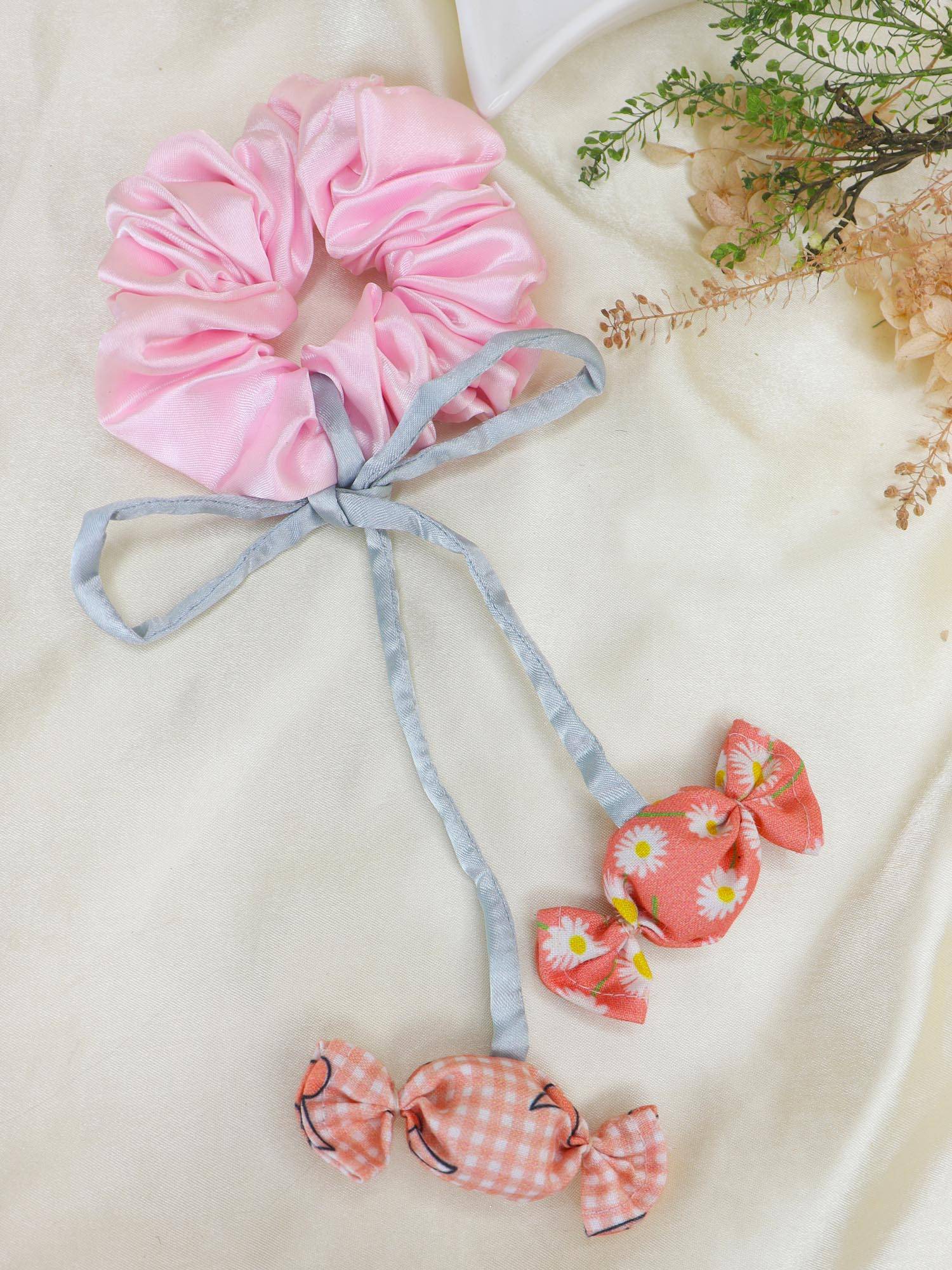 Soho Boho Studio Pink Marshmallow Candy Scrunchie