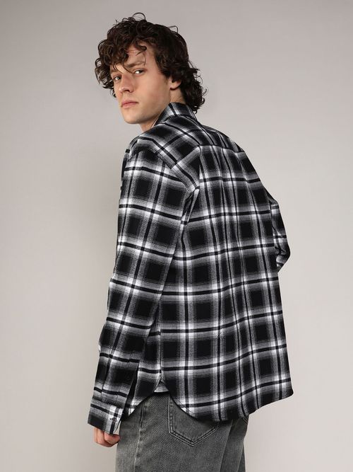 Black Buffalo Plaid Dress Shirt Buy Campus Sutra Men Midnight