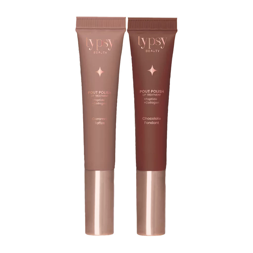 Typsy Beauty Pout Polish Lip Treatment Balm Combo - Chocolate Fondant & Caramel Toffe
