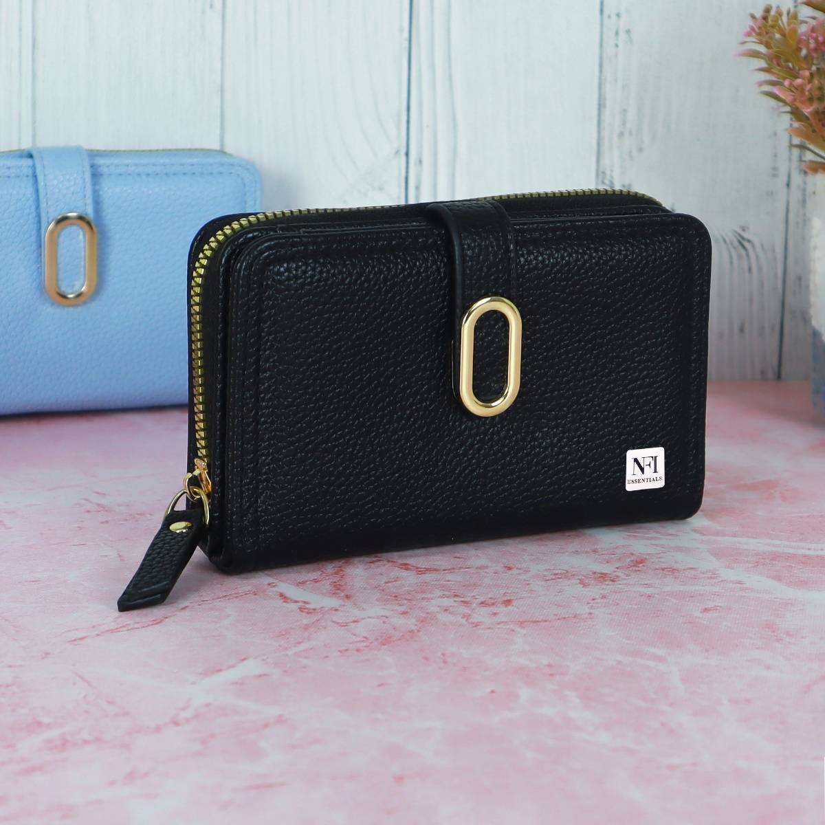 Buy NFI Essentials Pu Leather Mini Zipper Credit Card Holder