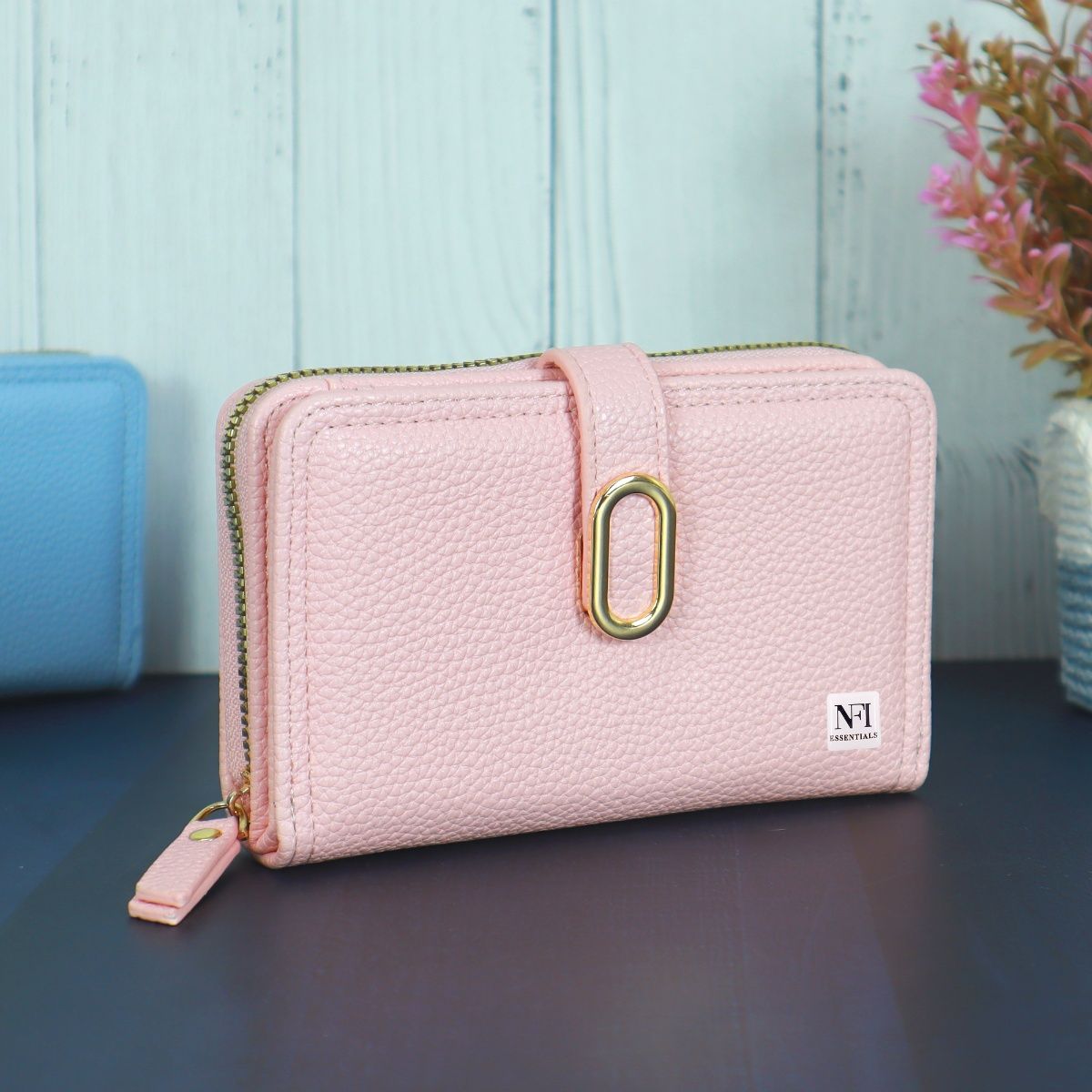 Buy NFI Essentials Pu Leather Mini Zipper Credit Card Holder
