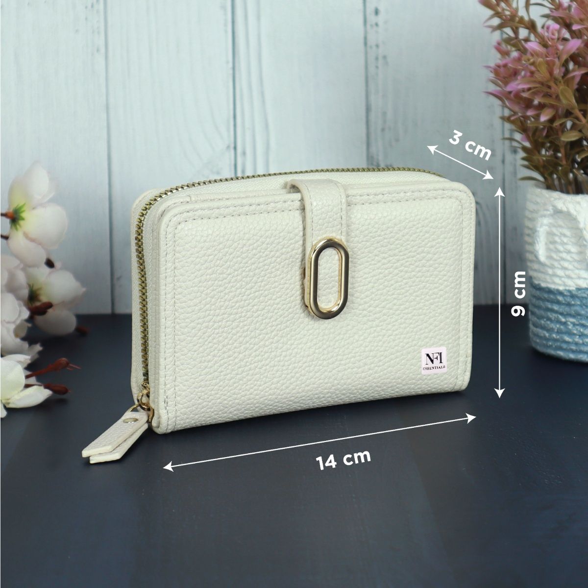 Buy NFI Essentials Pu Leather Mini Zipper Credit Card Holder