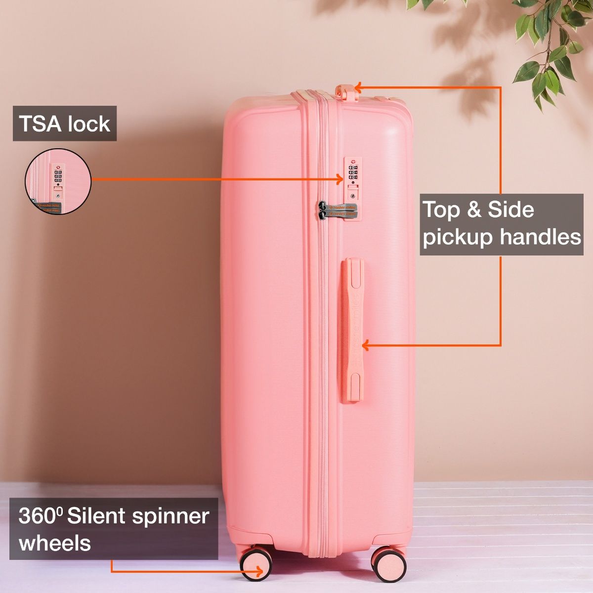 Buy Nasher Miles Unisex Pink The Line Hard-Sided Polypropylene