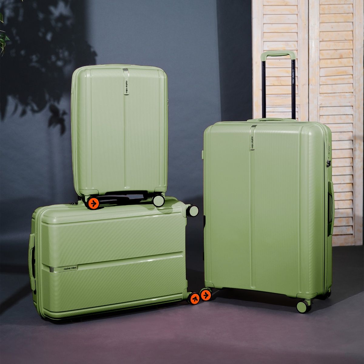 Buy Nasher Miles Unisex Green The Line Hard-Sided Polypropylene