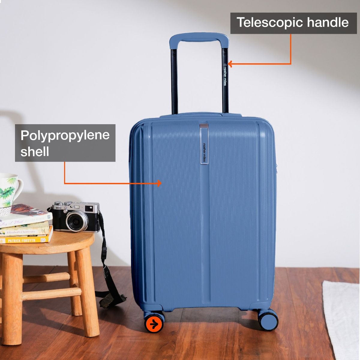 Buy Nasher Miles Unisex Blue The Line Hard-Sided Polypropylene